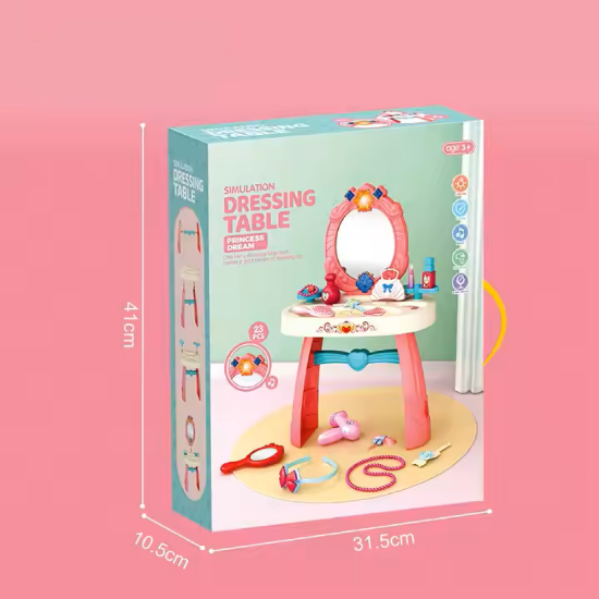 صورة مجموعة ألعاب طاولة بمرآة مع ضوء برنسيس بيوتي  تناسب للإعمار 3.سنوات فما فوق